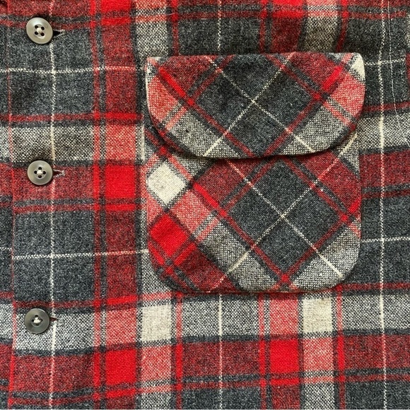 Vintage Troy of California Wool Blend Button Up Plaid Shirt - Picture 4 of 11